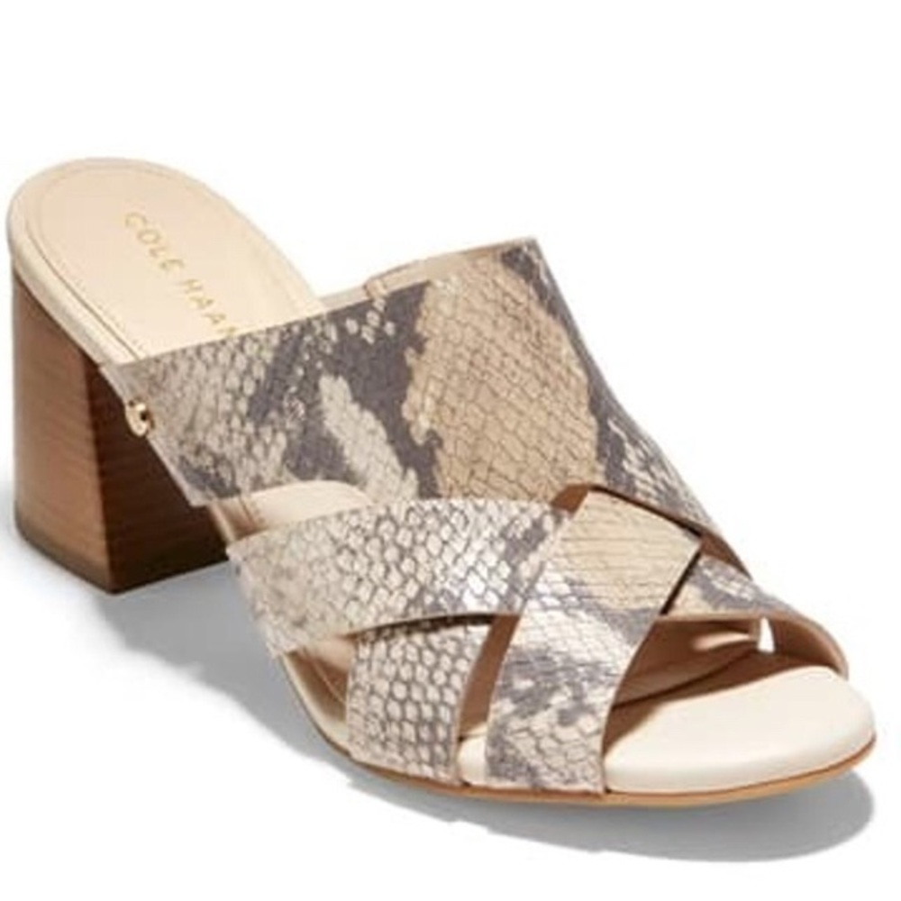 Cole Haan Jodie Python Block Heel Mule NWT Size 9 NEW Super Cute!